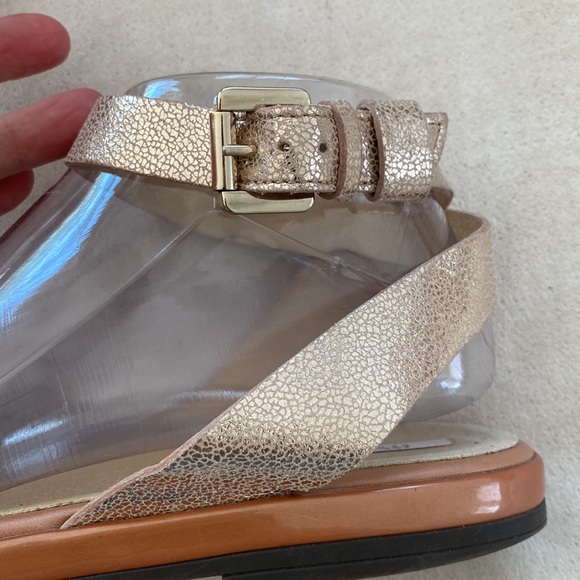 GEOX respira gold metallic and skin/nude color (pale rose) breathing sandal 39.5 - Picture 4 of 13